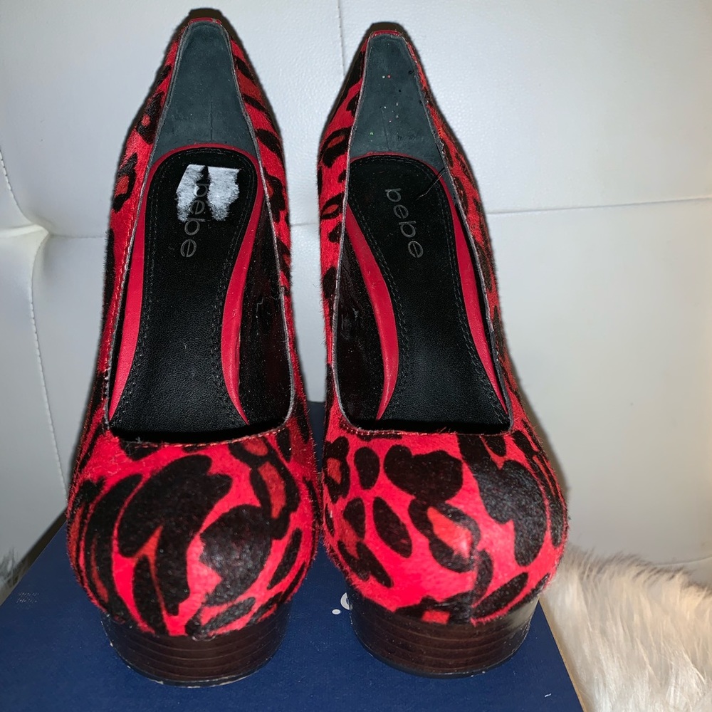 Bebe Red leopard Pony Hair Stilettos - Picture 3 of 4